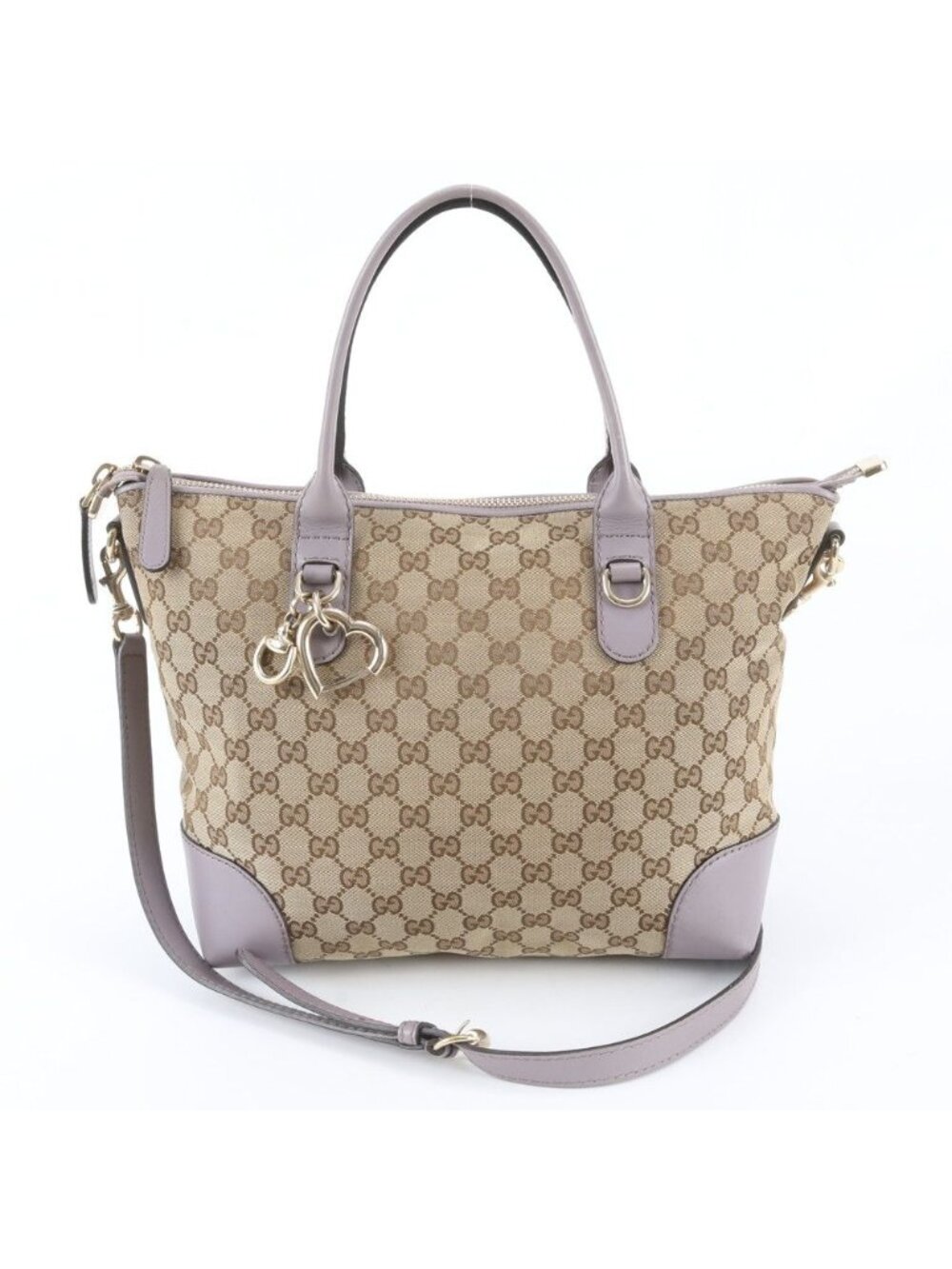 Gucci GG Canvas Heartbit Leather 2-Way Shoulder Bag
